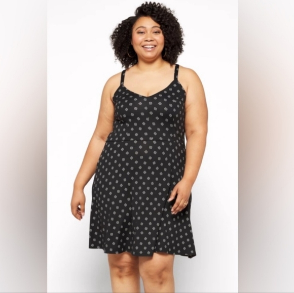 Nina Britton Dresses & Skirts - 🏷️NINA BRITTON Knit Stretch Fit/Flare Criss Cross Back Casual Dress Size 2X